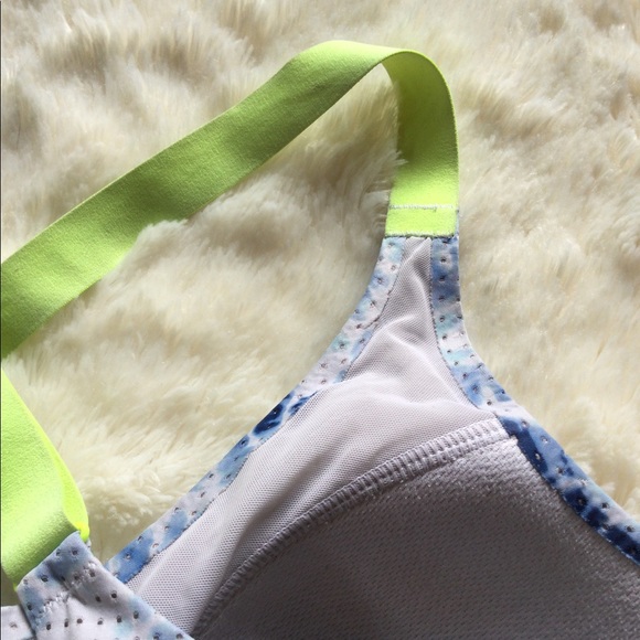 💕HP!💕 VSX | Blue White Neon Yellow Mesh Tie Dye Sports Bra - Picture 11 of 11